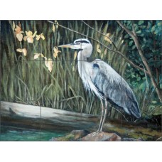 Tile Mural Backsplash Hughbanks Ceramic Heron Wildlife Bird Lodge Art DHA004   112475874167